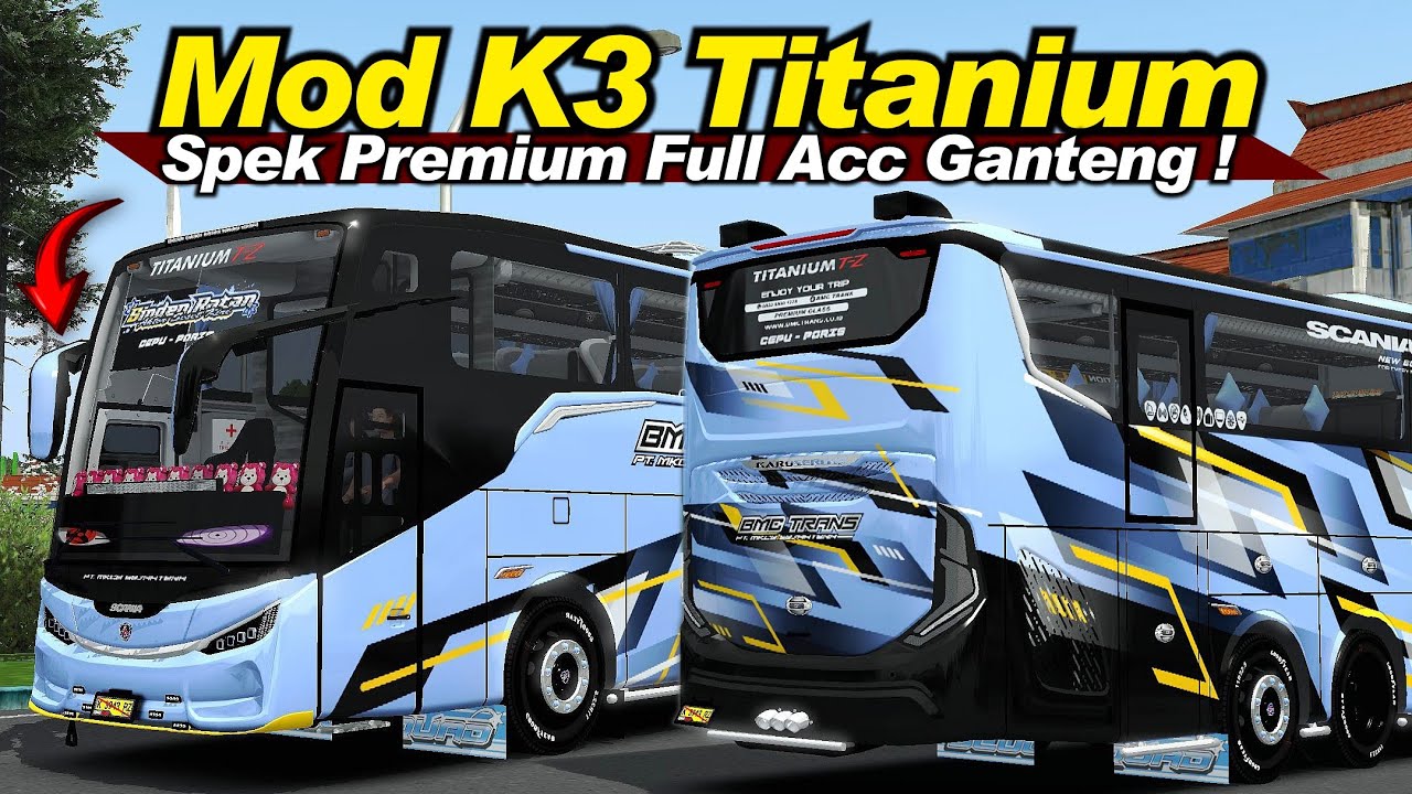 Sepion Bisa Nekuk Otomatis 😱 Mod K3 Titanium Spek Premium❗BUSSID MOD