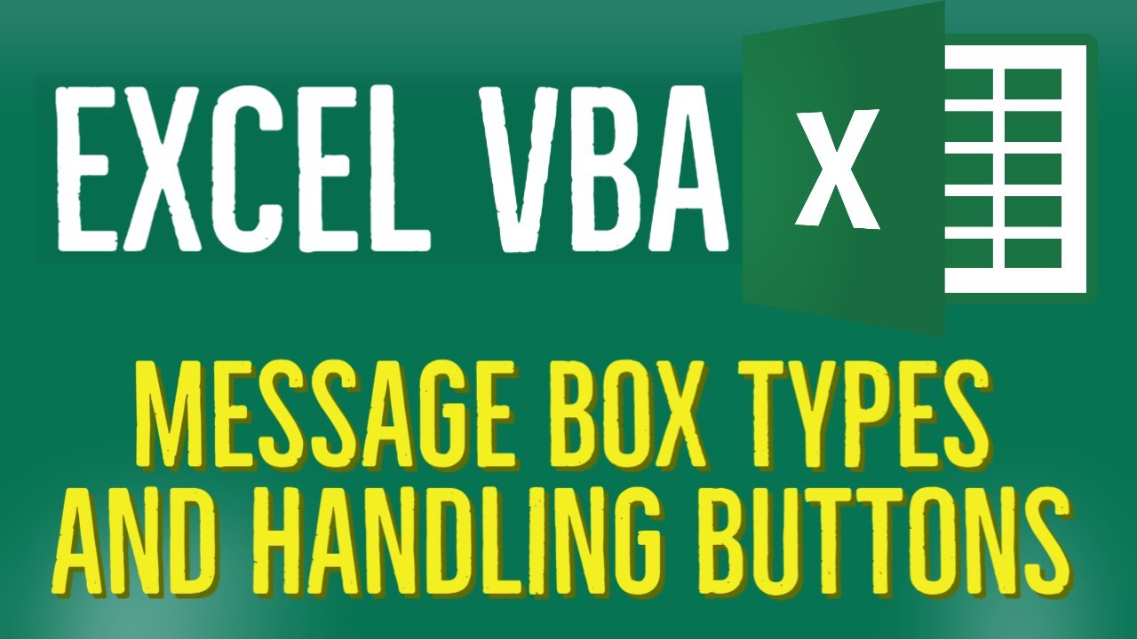 Excel VBA Tutorial for Beginners 53 - Message Box Types and handling buttons