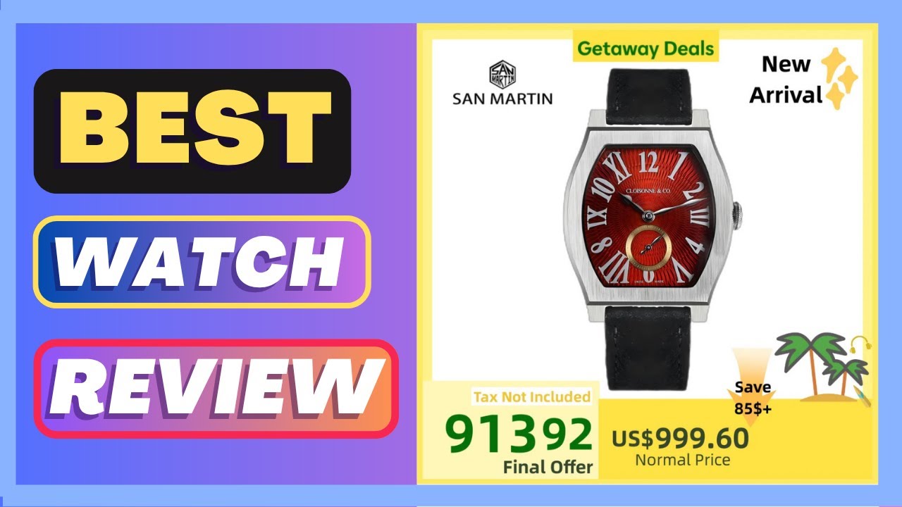 Best San Martin 36mm ETA 7001 Barrel Shaped Enamel Hand
