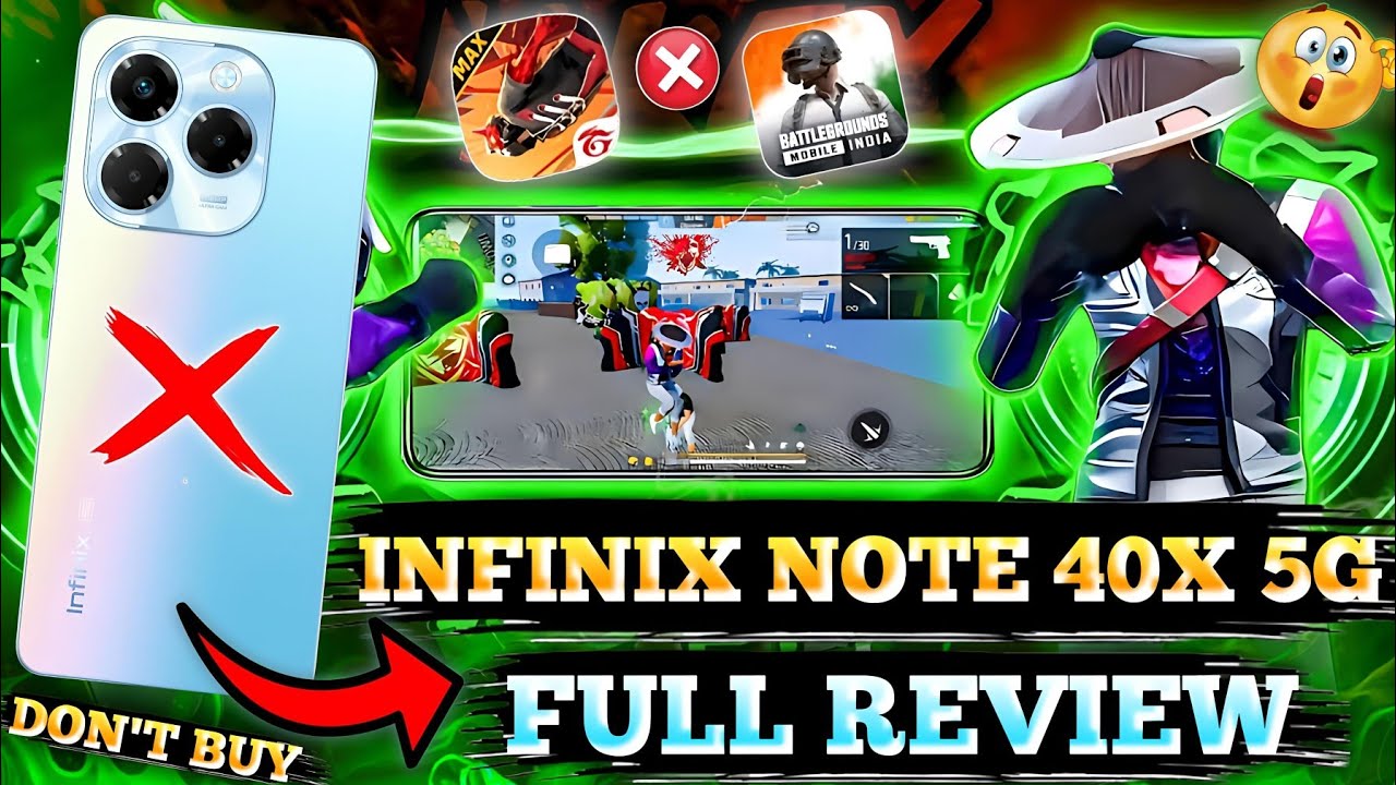Infinix Note 40x 5G Free Fire Test || Infinix Note 40x 5G Free Fire Gameplay || Gaming Test ⚡