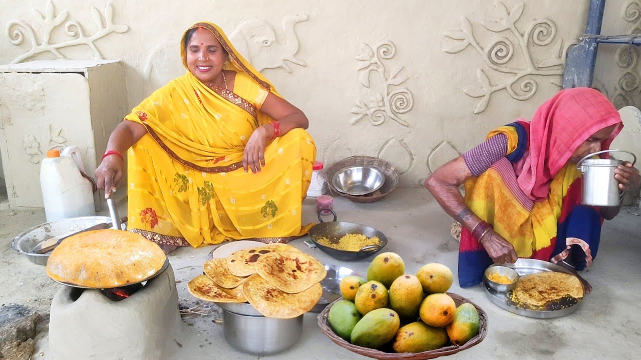 पके आम के साथ गाँव के तरीके से बना हुआ दल भरी पराठा मिल जाये तो स्वाद दुगना हो जाये || Dal Paratha