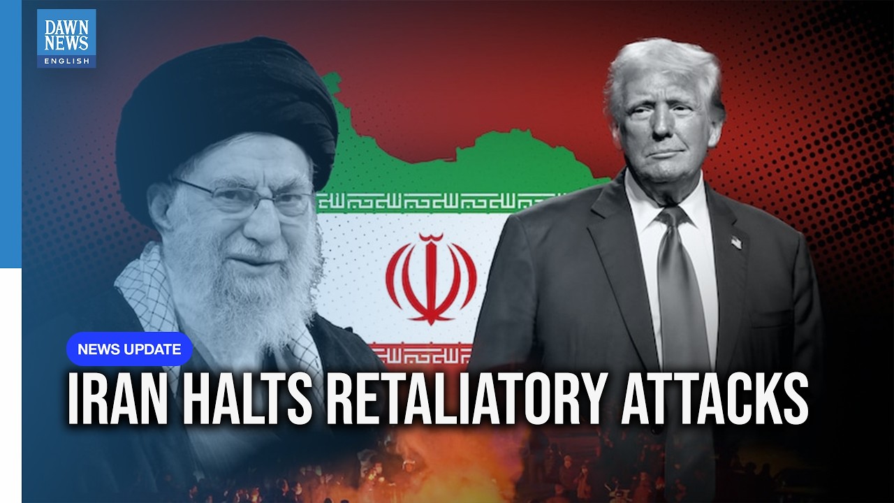 Iran Halts Retaliatory Attacks as US Pauses Strikes | Trump Warns of &lsquo;Much Higher Level&rsquo; | Dawn News
