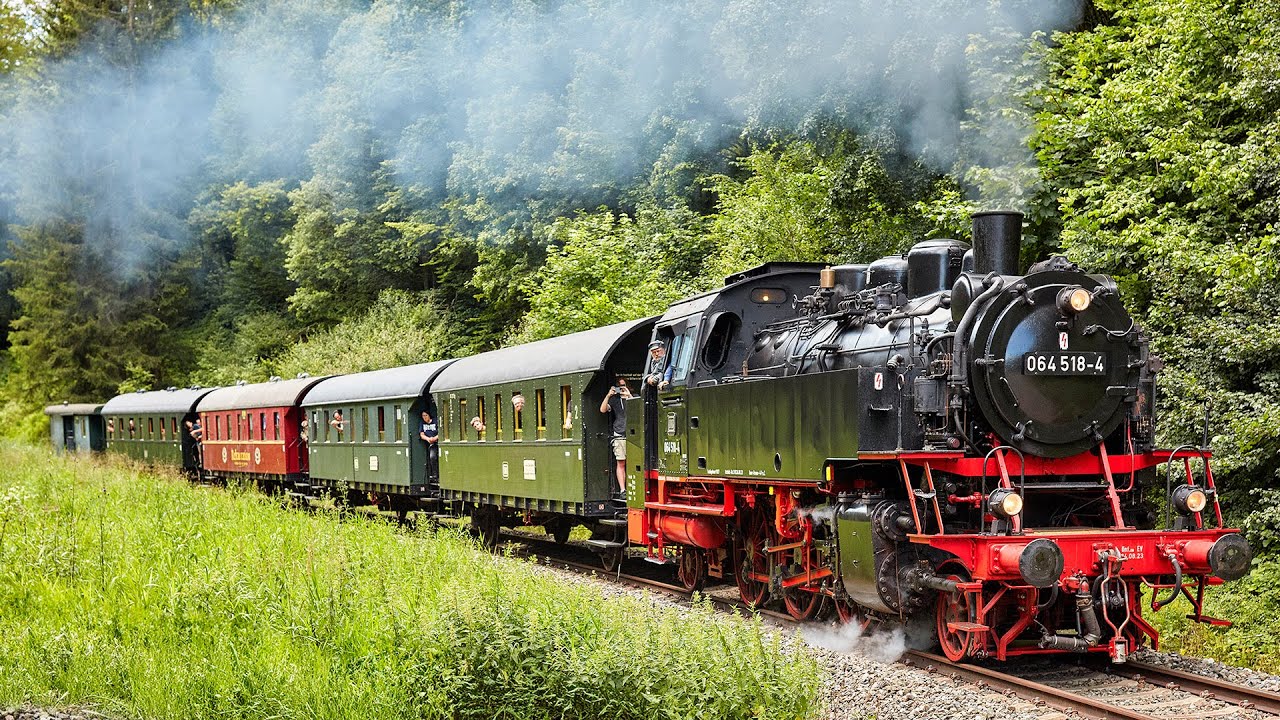 Sommereinsatz von 64 518-4 auf der Lokalbahn Amstetten - Gerstetten 2024.
