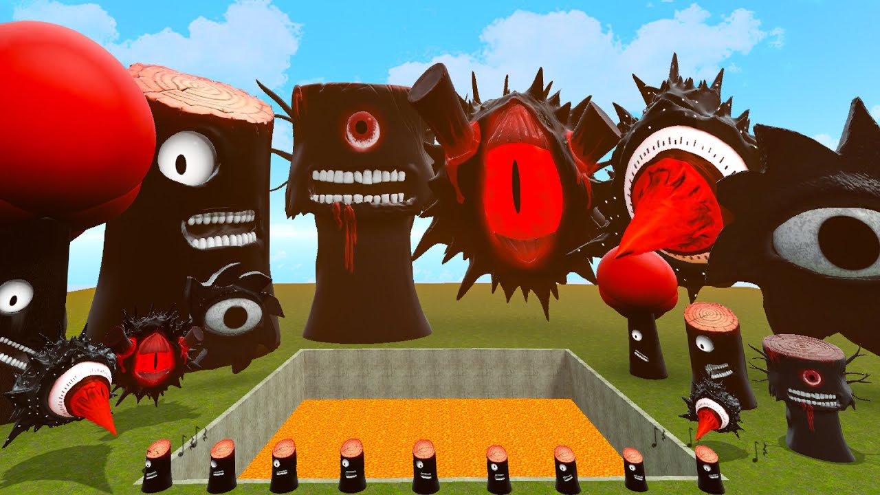 BIG HOLE LAVA | NEW EVOLUTION OF MR TREE VS MR SUN SPRUNKI PHASE SPARTAN KICKING in Garry's Mod!