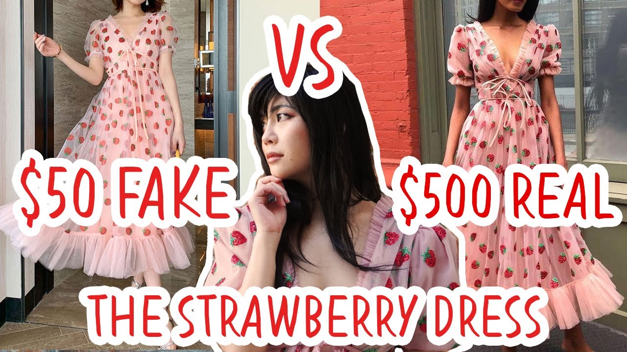$50 Fake vs $500 Real Strawberry Dress from Lirika Matoshi