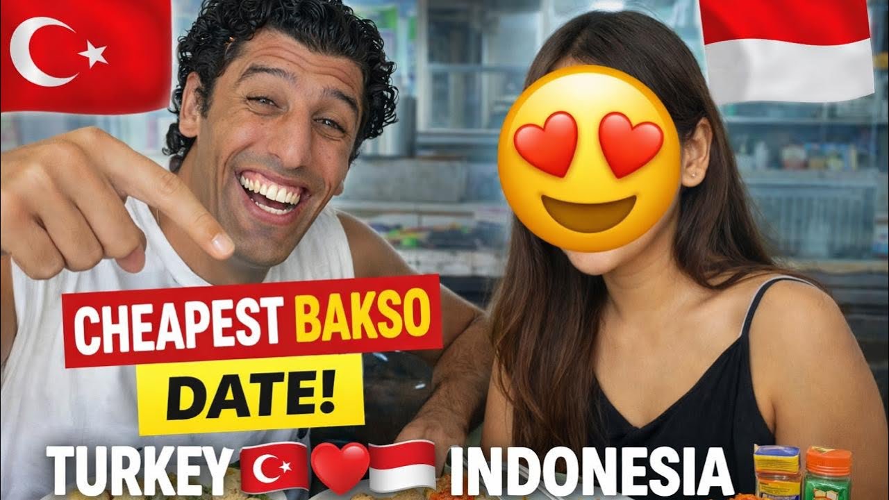 BULE TURKI 🇹🇷 ngedate sama PACAR INDO 🇮🇩 di tempat BAKSO | Reaksi Bule Makan Bakso! 🍜