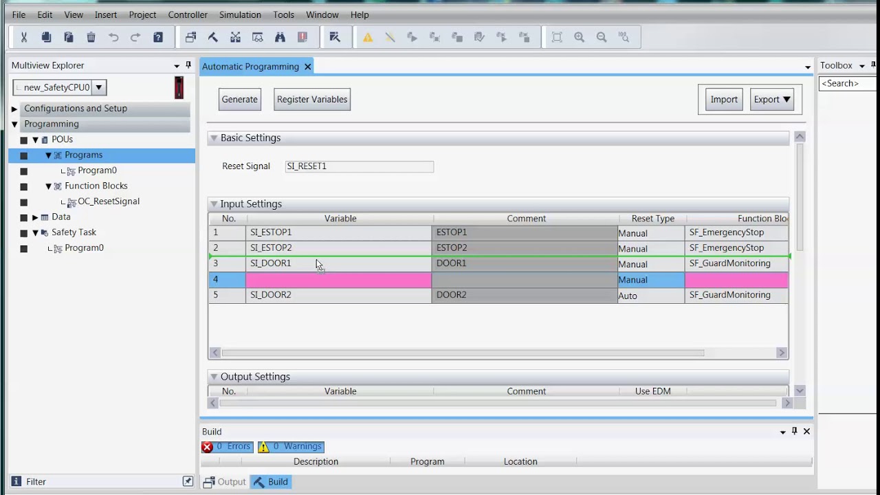 Omron NX-Safety Video How to generate program automatically 2