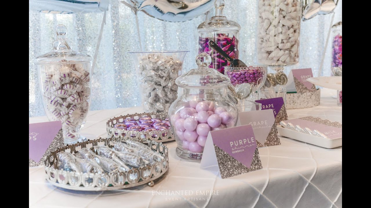 Lilac and Silver Candy Bar for Weddings, styled by Enchanted Empire