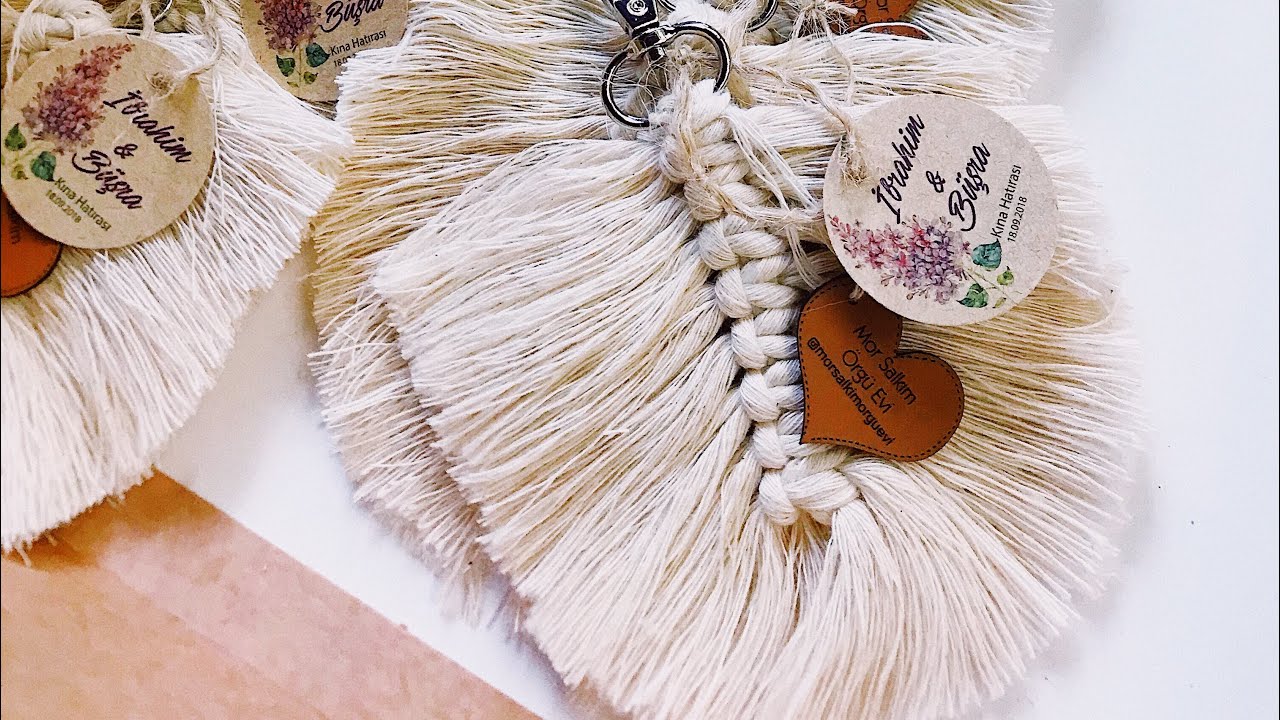 Makrame Yaprak Yapımı - Makrame Anahtarlık- Macrame Leaf - Macrame keychain