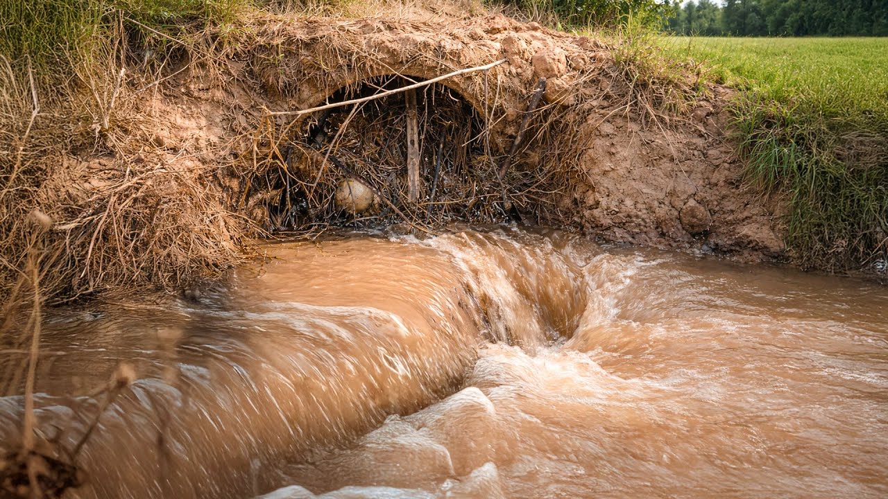 Massive Mud & Debris Removed  Farm Road Culvert Reopened