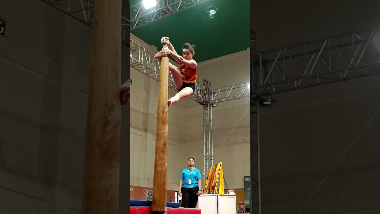 38th National Games Uttarakhand 2025 Maharashtra pole Mallakhamb Girls team #shorts #youtubeshorts