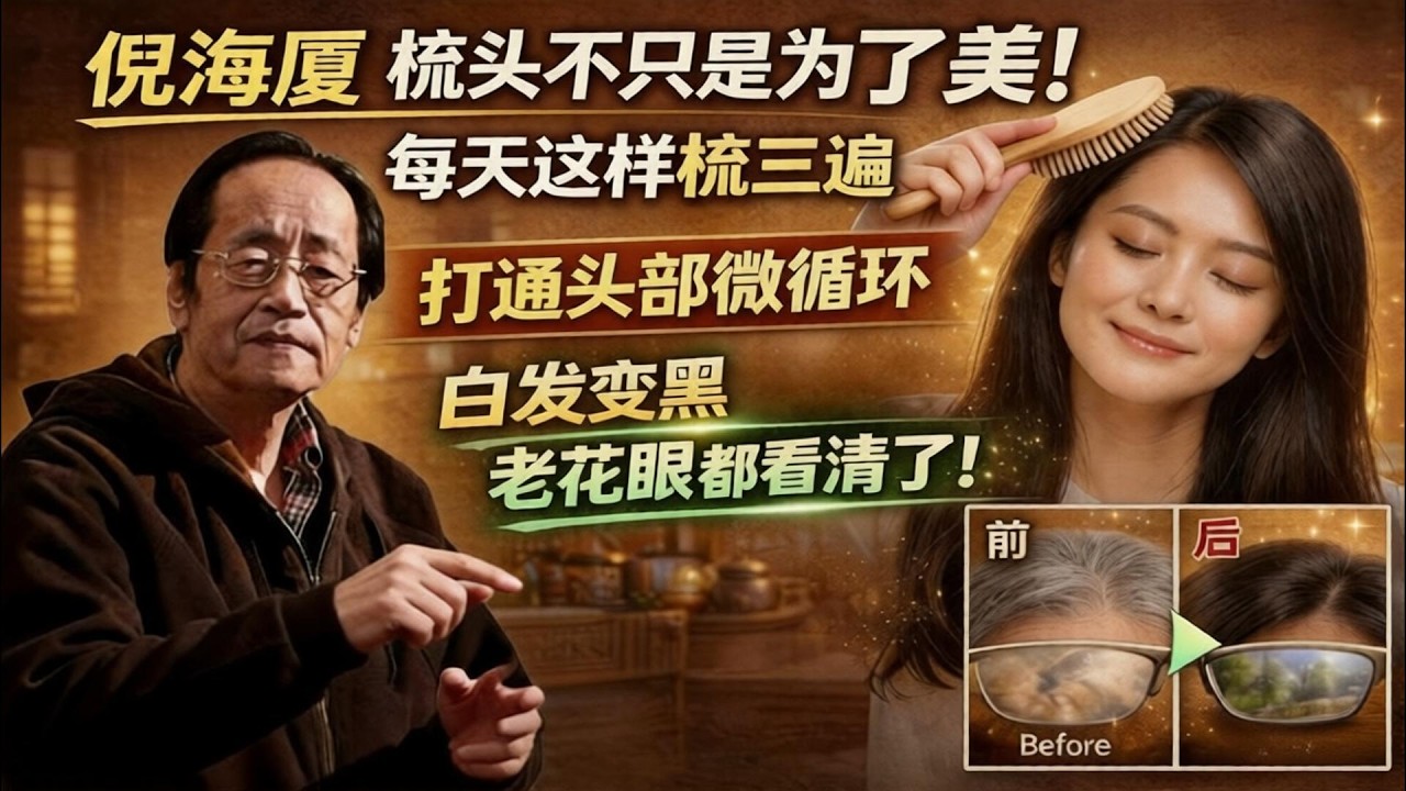 倪海廈：梳頭不只是為了美！每天這樣「梳」三遍，打通頭部微循環，白髮變黑、老花眼都看清了！
