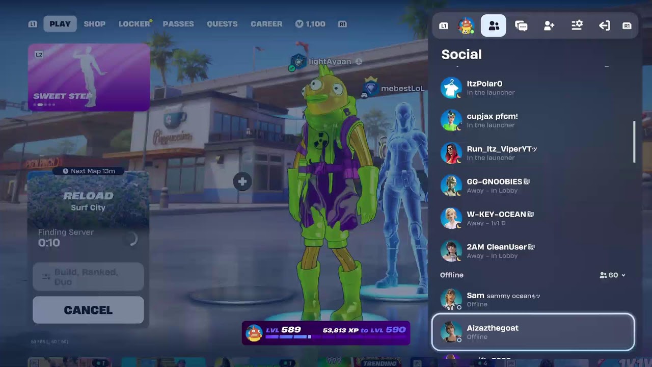 Playing Fortnite with ocean clan members