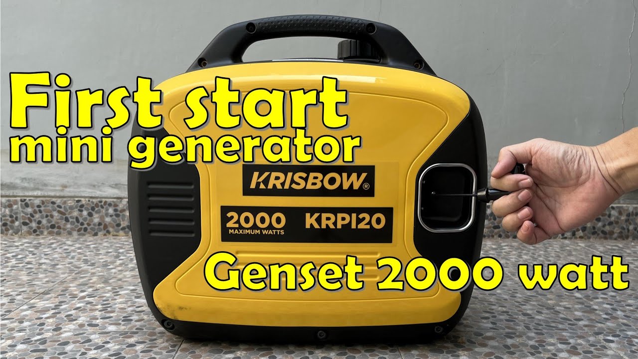 Cara nyalakan Genset krisbow KRPI20 Inverter pertama kali silent mini generator portable genset
