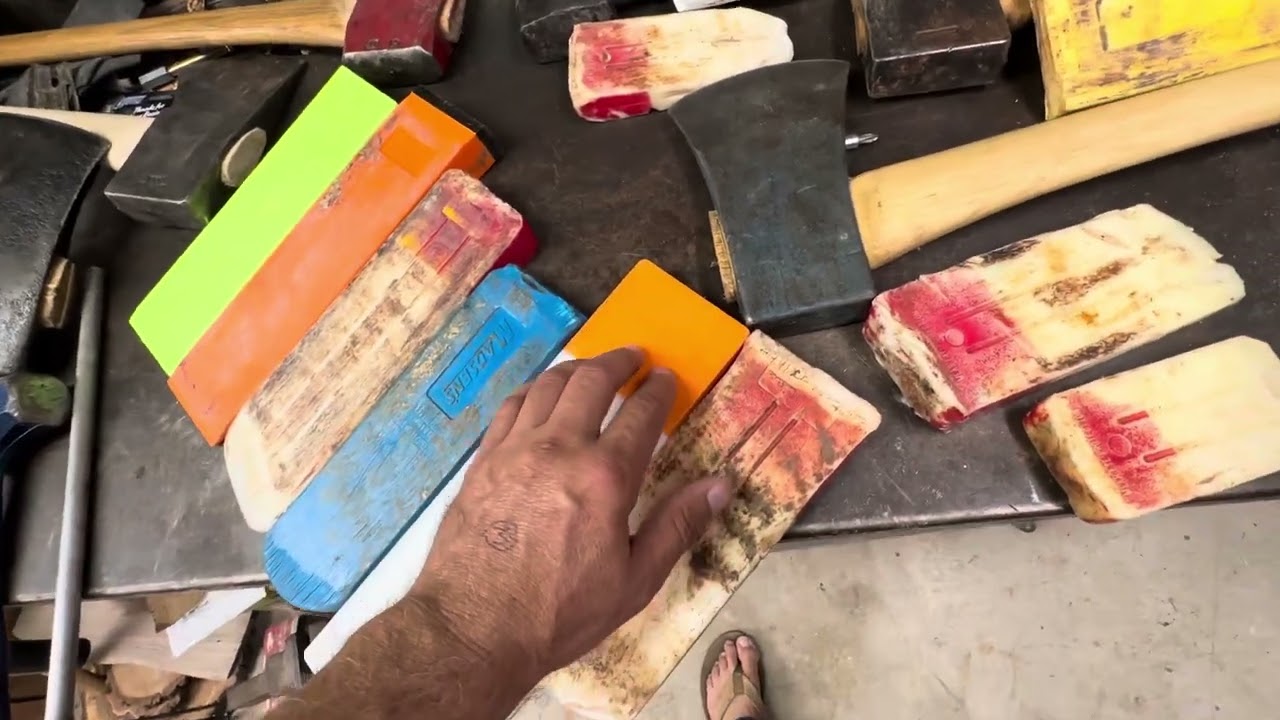 Specialty tree felling wedges and wedge driving axes. 