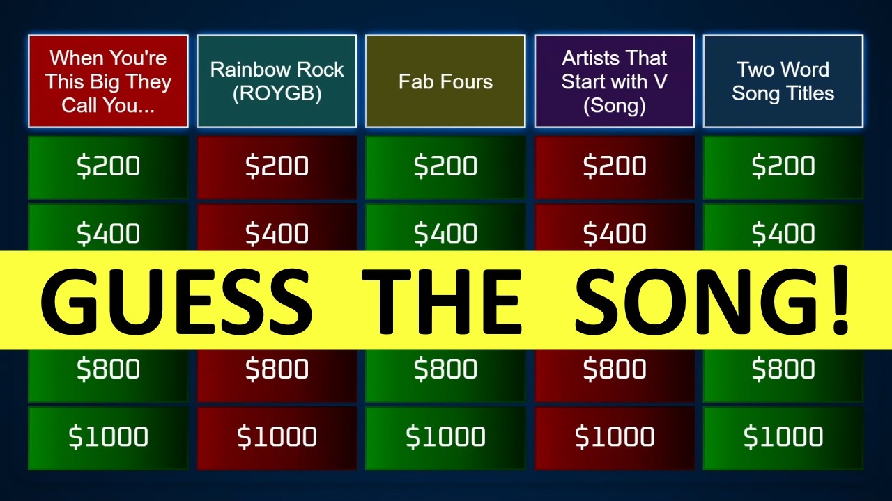 Guess the Song Jeopardy Style | Quiz #106