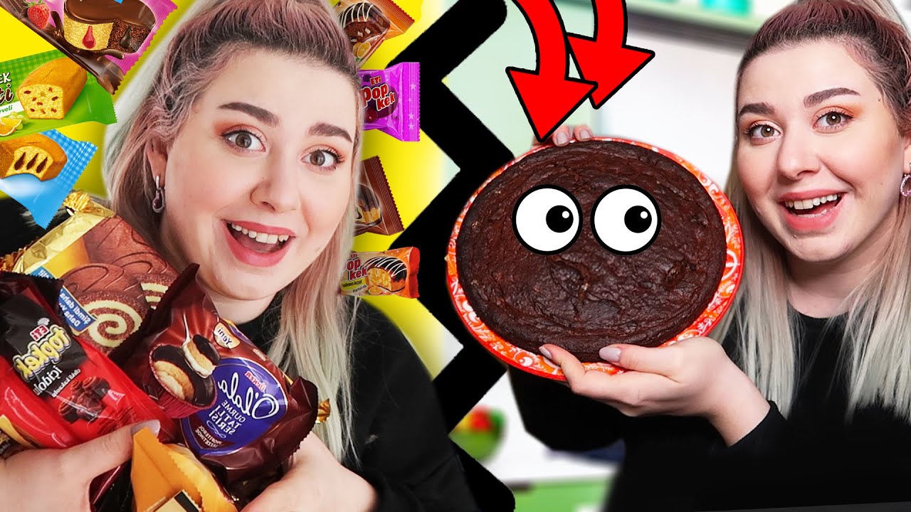 MARKETTEKİ TÜM KEKLERİ KARIŞTIRDIK! 🧁Kendi Kekimizi Yaptık! 🧁