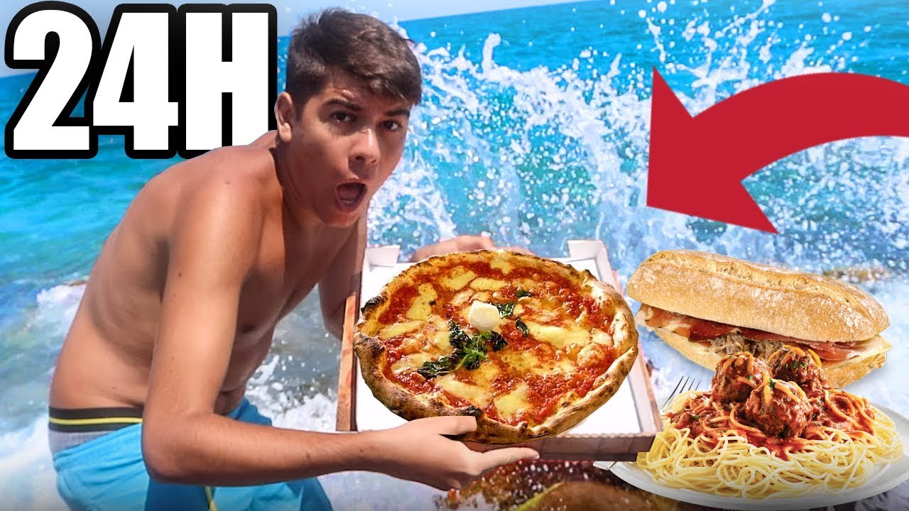 MANGIO SOLO al 🌊MARE PER 24 ORE!! *pericoloso*