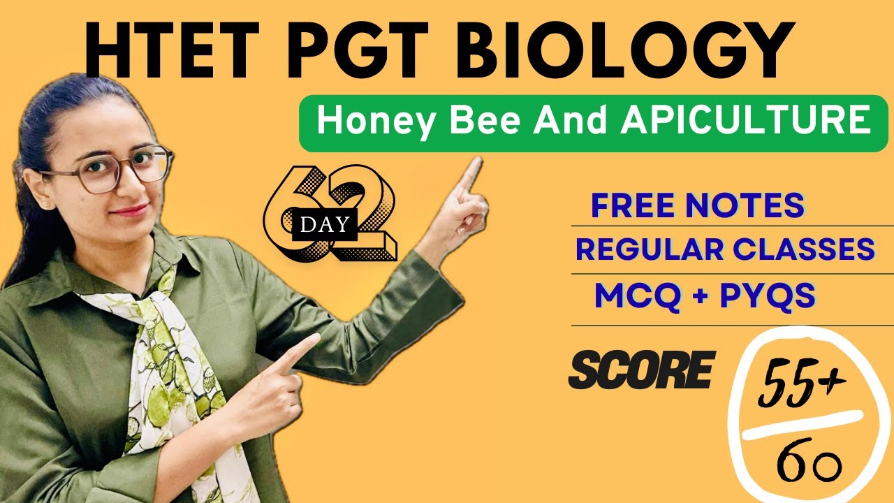 Lecture 50 for HTET PGT BIOLOGY | Honey Bee And Apiculture | MCQs | PYQs.
