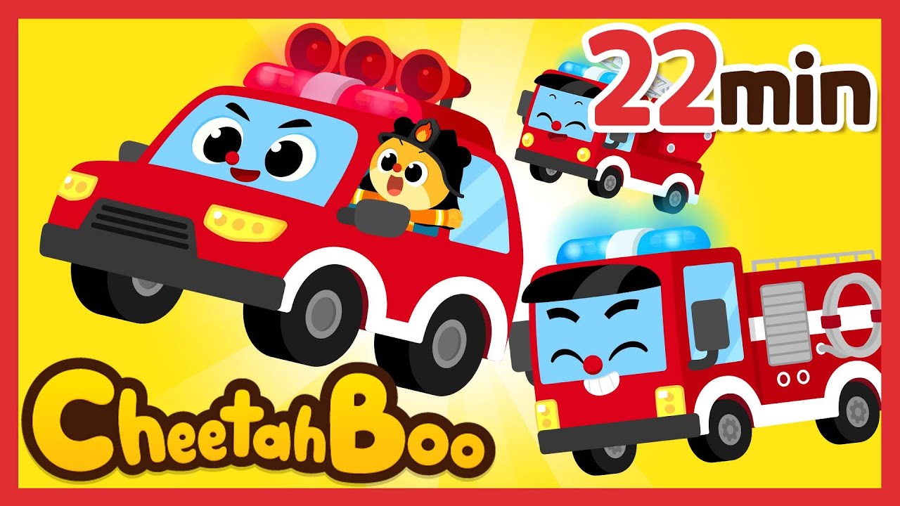 Let's go! Fire Truck! | Rescue Vehicle song Compilation | Nursery rhymes & Kids Song | #Cheetahboo