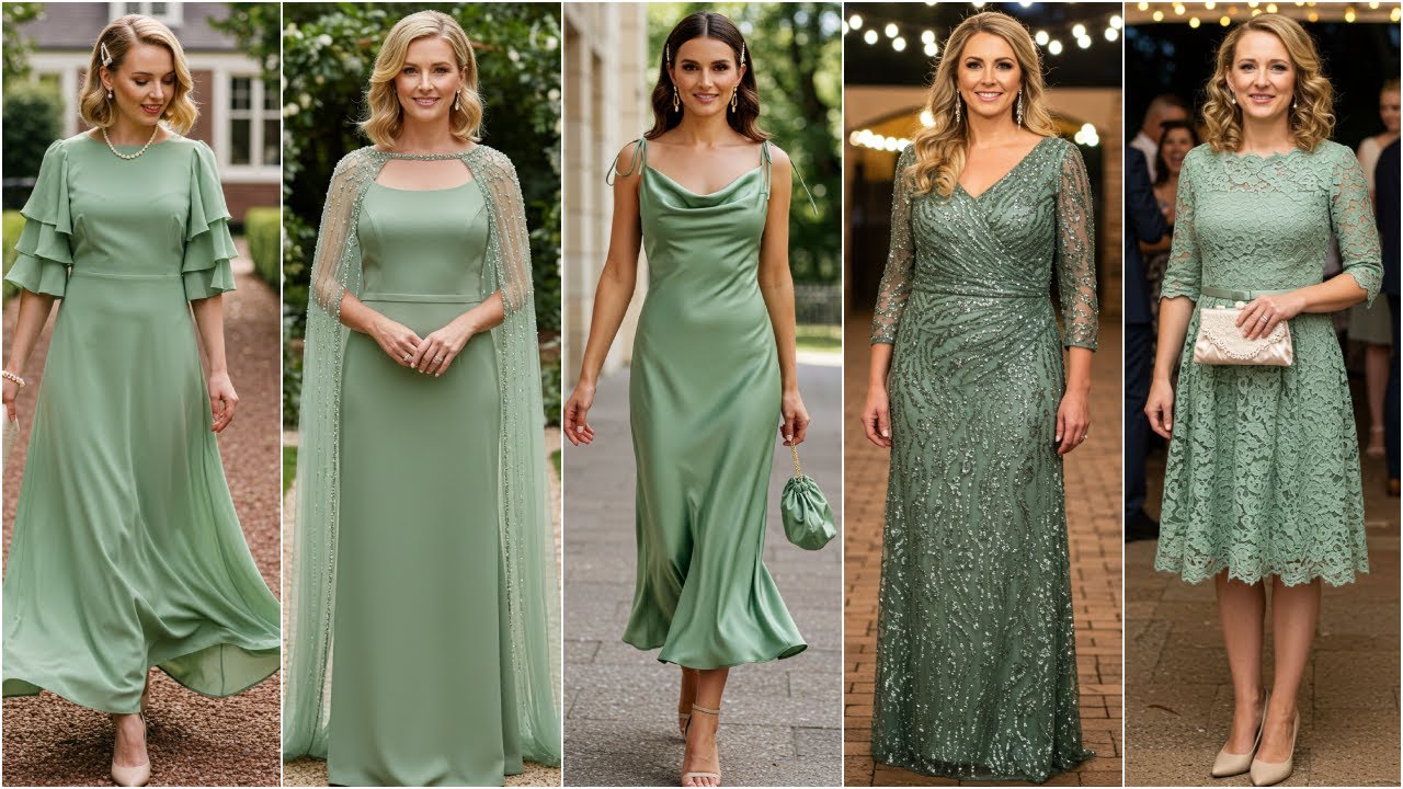 Sage Green Formal Mother of the Bride Dresses - Wedding Dress Trends in Sage Green Color 2025