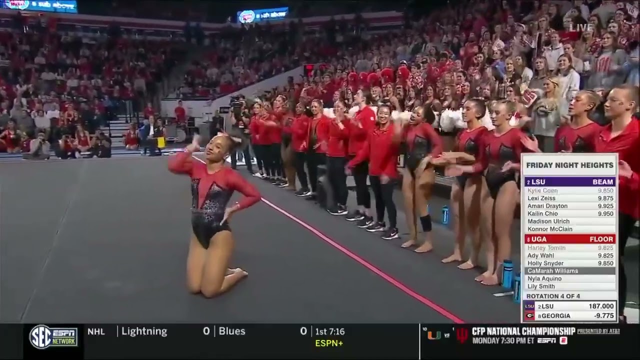 КэМара Уильямс 9,925, игра на полу, Джорджия против LSU, 16.01.2026