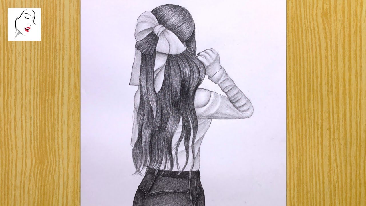 Easy Way to Draw a Girl with Long Hair For Beginners | Girl Drawing | Drawing | The Crazy Sketcher