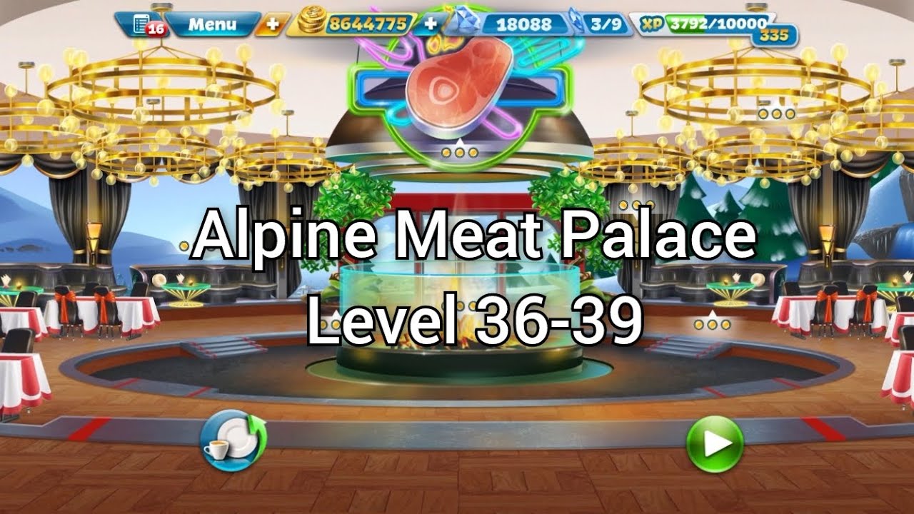 Cooking Fever - Alpine Meat Palace Level 36-39