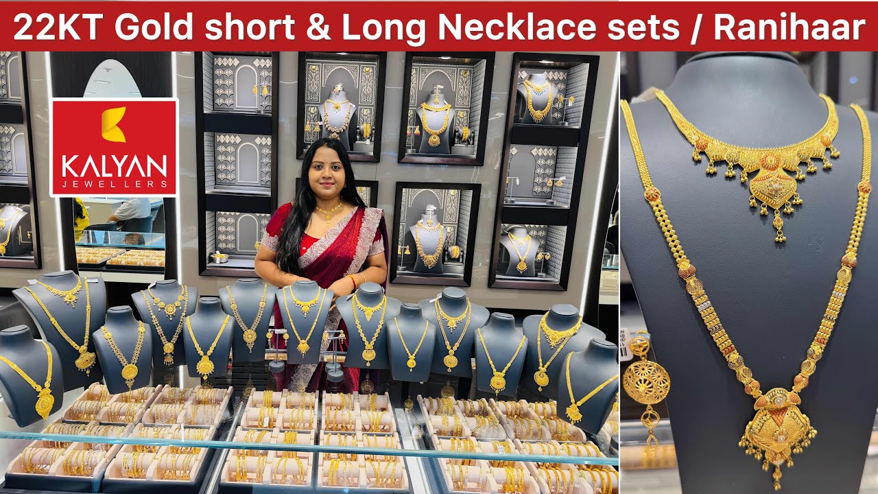Exclusive “Huge” collection of 22KT Gold short & Long necklace set designs from Kalyan jewellers ✨