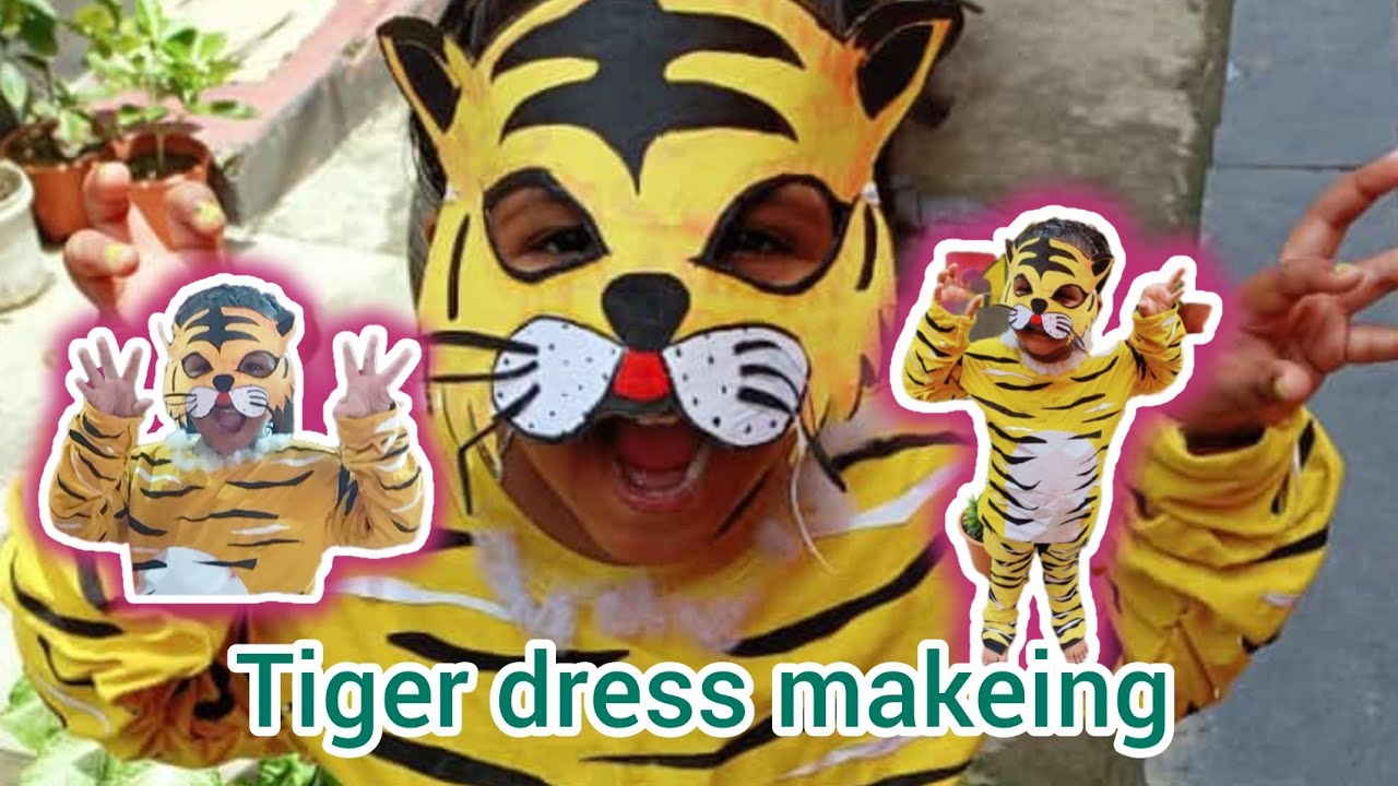 Tiger dress makeing at home (for school project)@tishasgalleryextra7479
