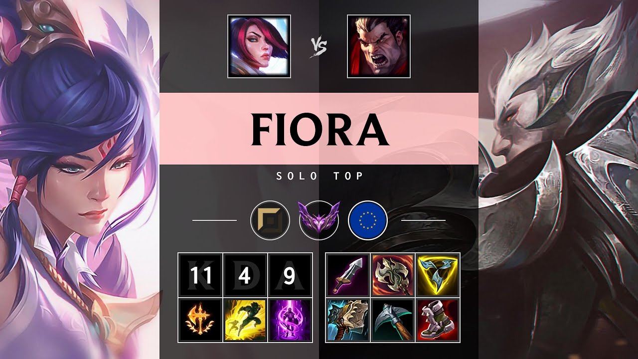 Fiora Top vs Darius: Triple Kill, Legendary - EUW Master Patch 14.21