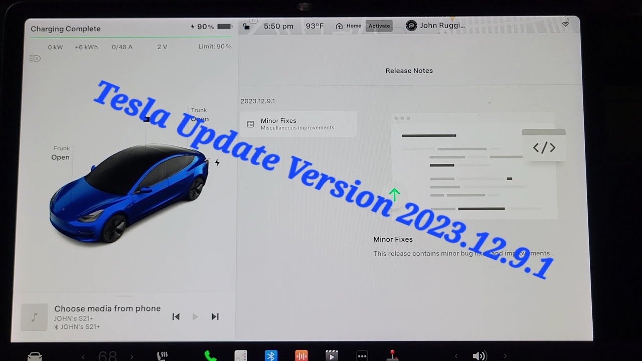 Tesla Software Update Version 2023.12.9.1 !!