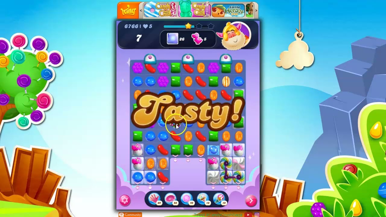 Candy Crush Level 6766 Talkthrough, 29 Moves 0 Boosters