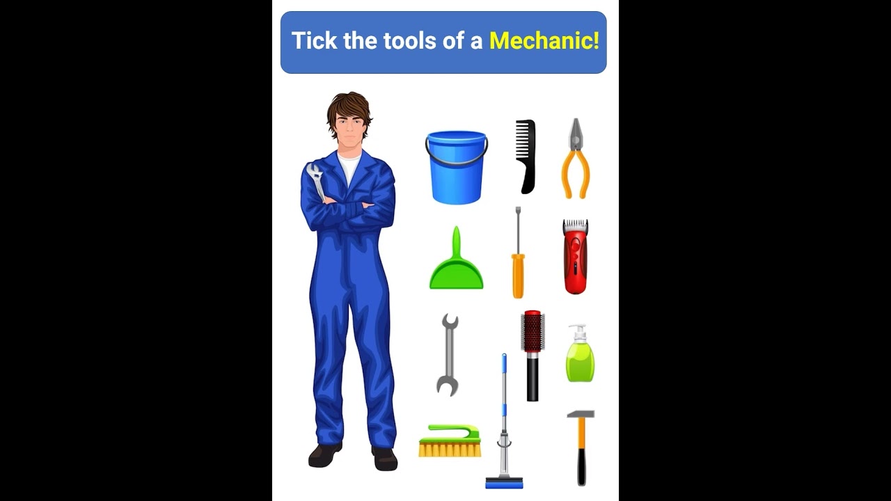 Tick the Tools of a Mechanic - Brain Activity Video for Kids #preschool #educationalvideo #kidsvideo