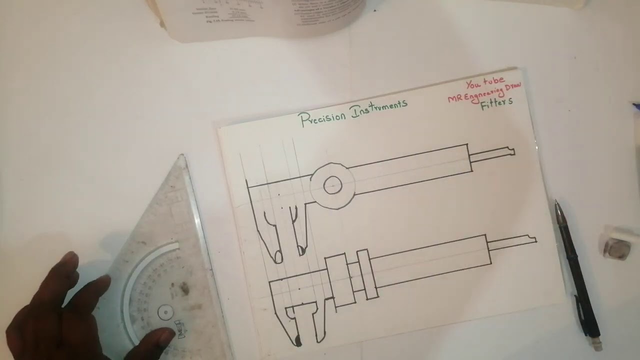 How to draw #Simple #Easy #vernier caliper#Dail caliper#ITI fitters