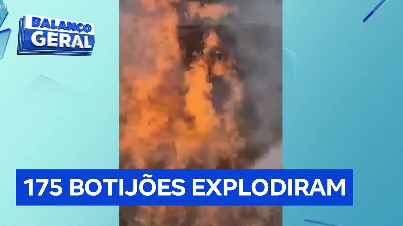 Caminhão com botijões de gás pega fogo em posto de combustíveis