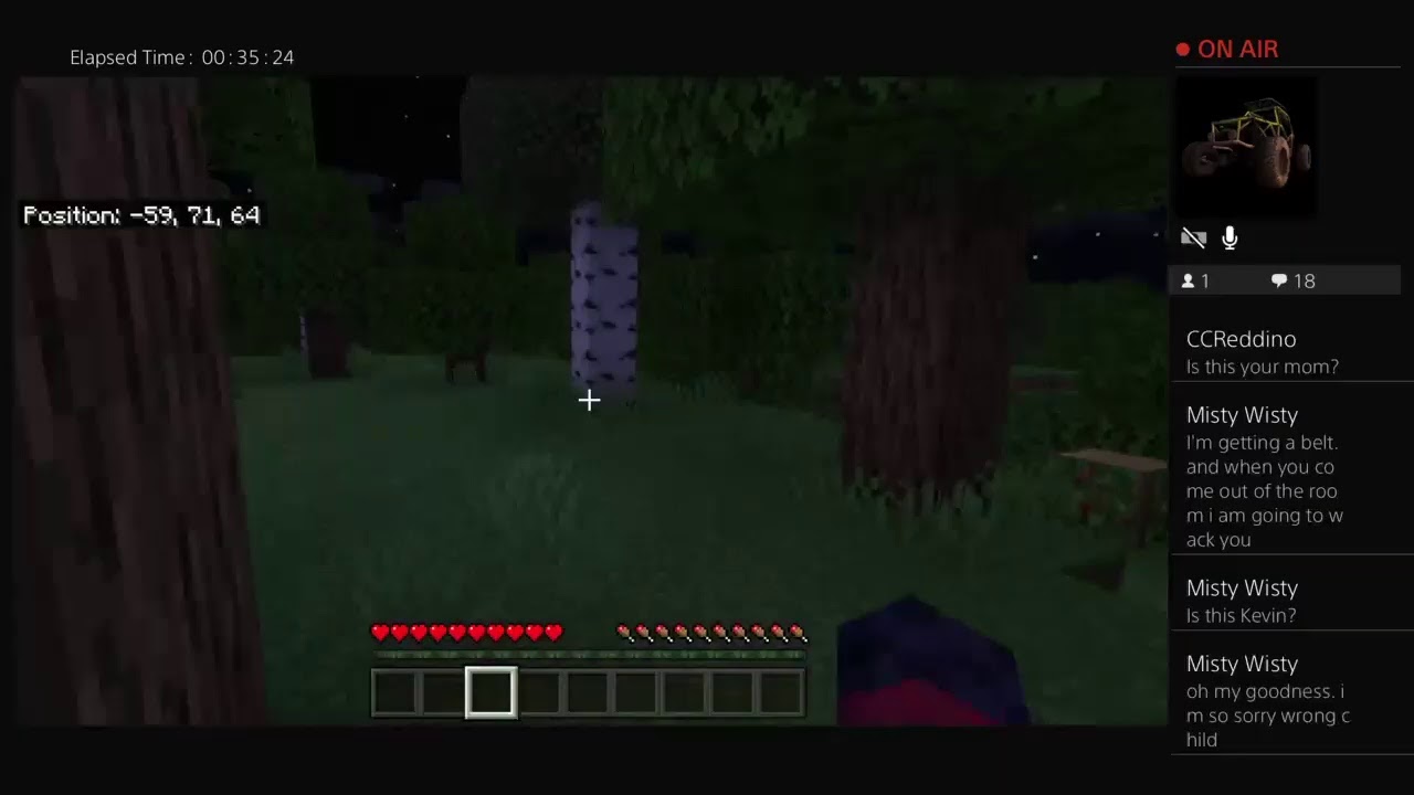 Minecraft live stream chat controls live stream