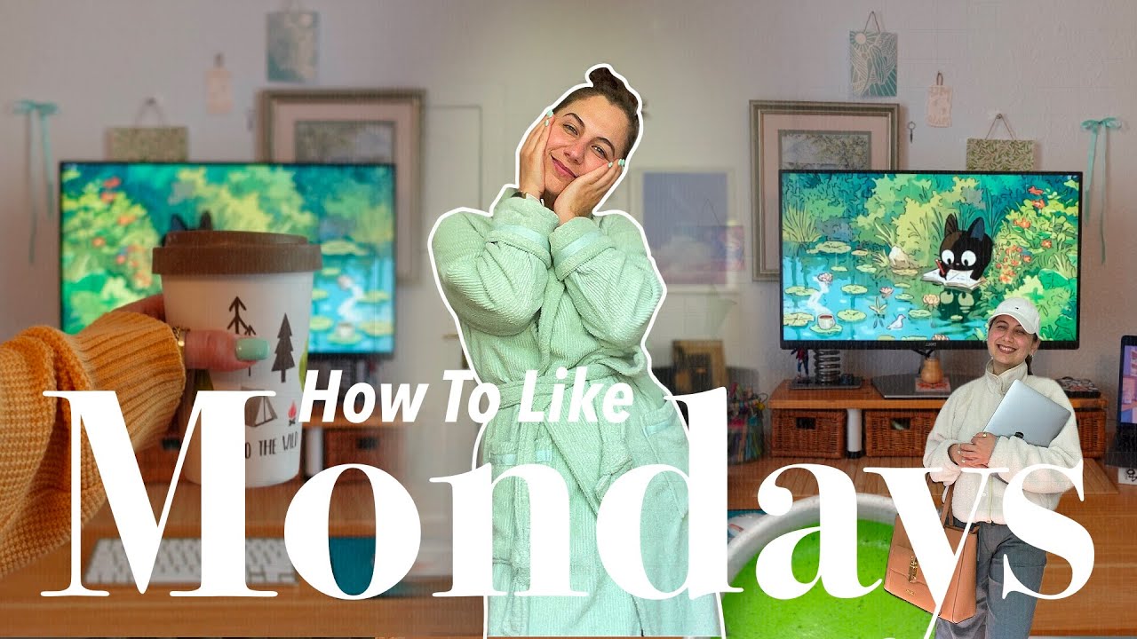 romanticizing mondays 🍵🧚🏼 I morning routine, working from home, self-care & book shopping