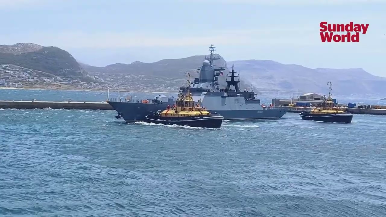 The South African National Defence Force acknowledging the arrival of naval vessels
