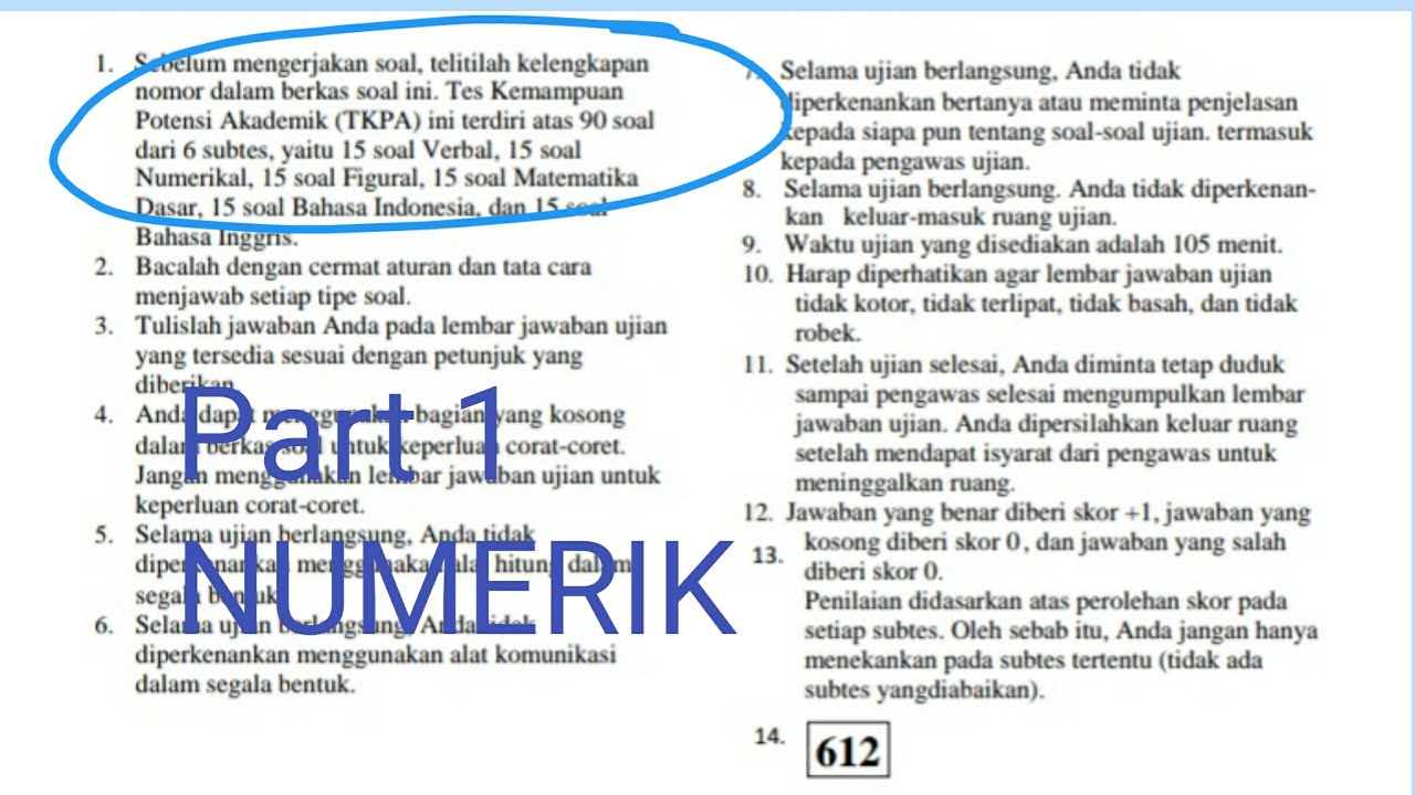 TPA NUMERIK Ujian Mandiri (Soal Asli)