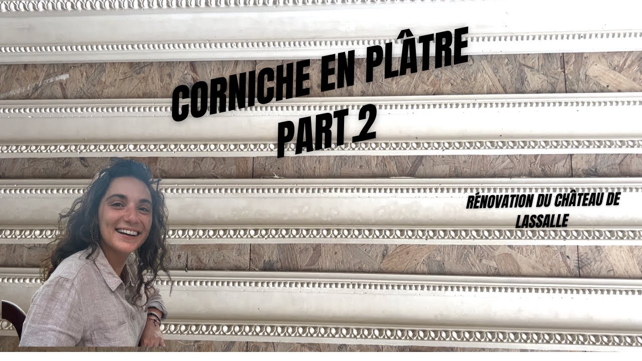Réalisation d'une CORNICHE en plâtre à partir d'un moule : partie.2