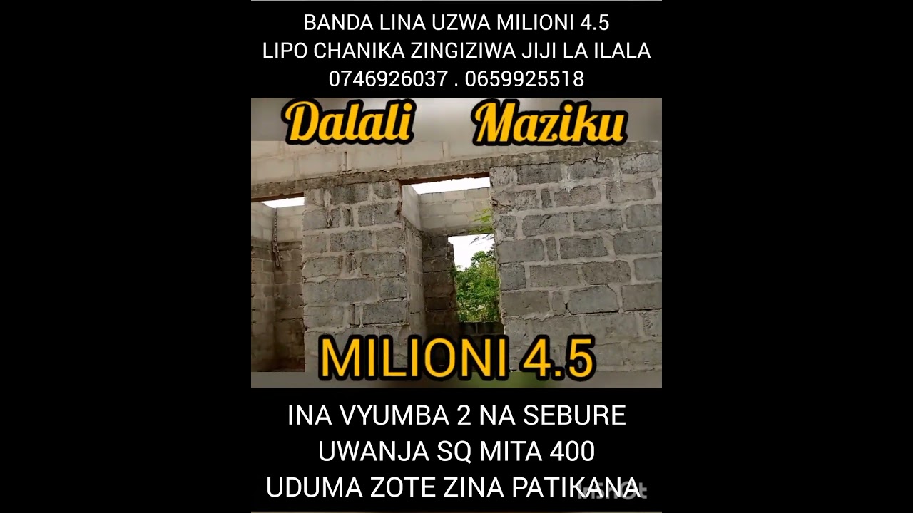 BANDA LINA UZWA MILIONI 4.5 LIPO CHANIKA ZINGIZIWA JIJI LA ILALA/0746926037/0659925518
