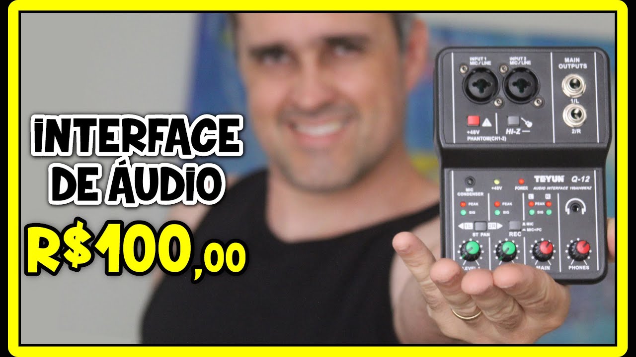 Interface de &aacute;udio / Mesa de Som/ Placa de som USB - &Oacute;timo custo/benef&iacute;cio! Teyun Q12 (E260)