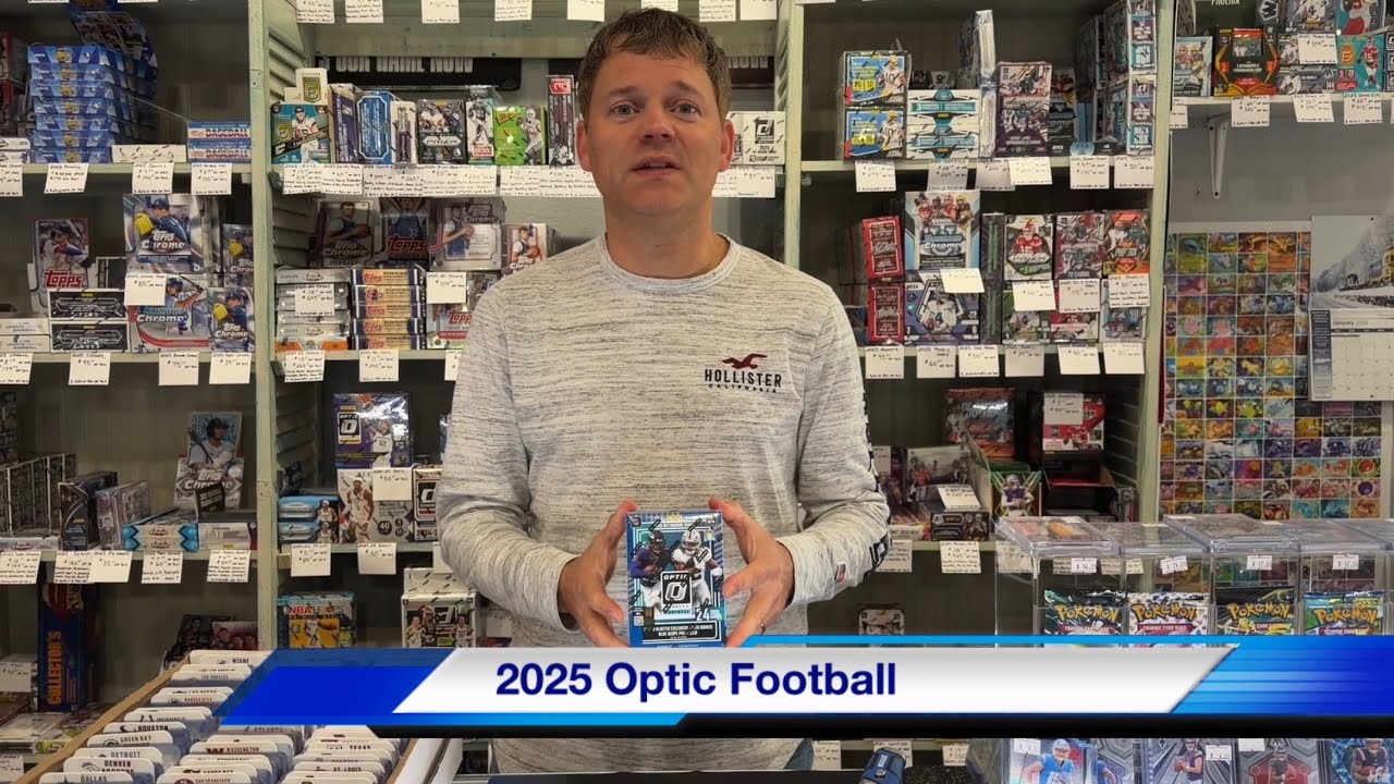 Обзор и распаковка коробки Panini Donruss Optic Football Hobby Blaster 2025 года.