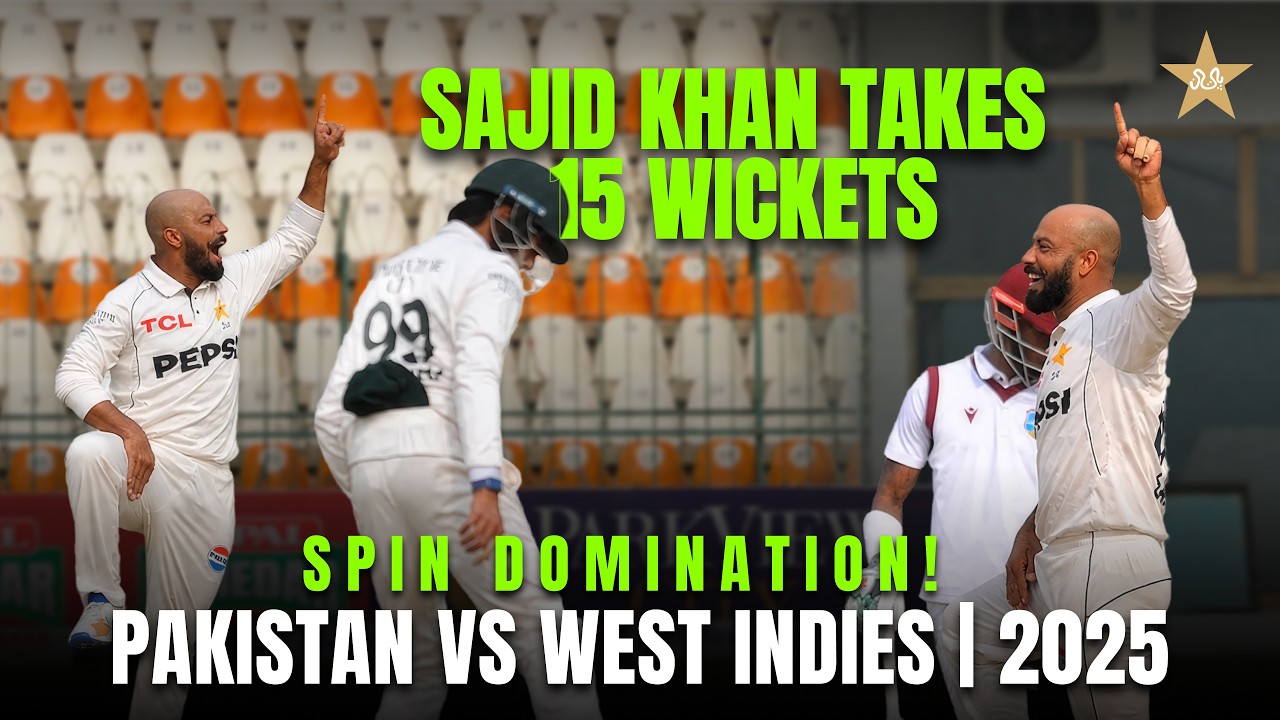 Sajid Khan Destroys West Indies | Complete 15 Wickets Compilation | Test Series 2025 | MR1K