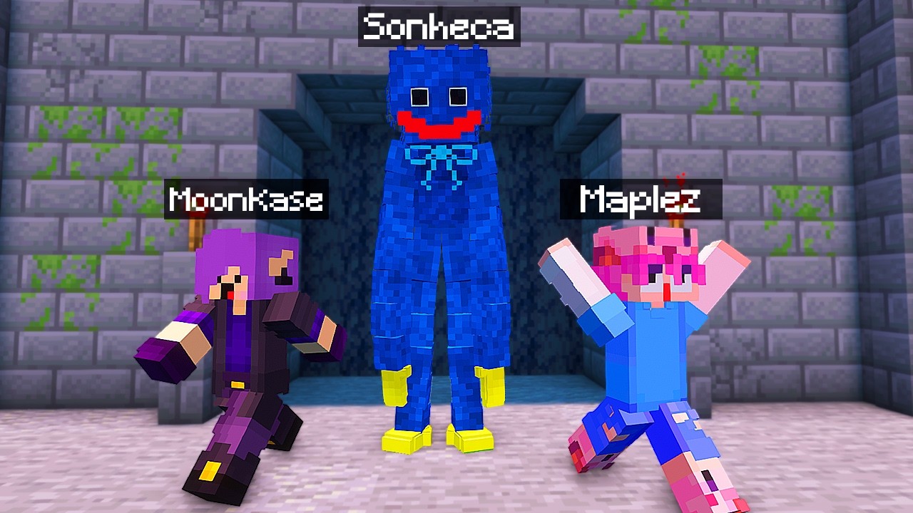 VIREI O HUGGY WUGGY PARA CAÇAR MEUS AMIGOS NO MINECRAFT!!!
