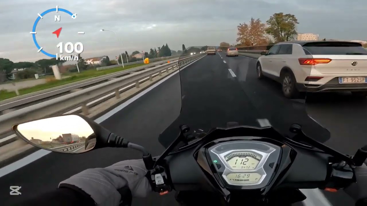 Kymco Agility S 125i - Top Speed & 0-100 (GPS) (POV GoPro)