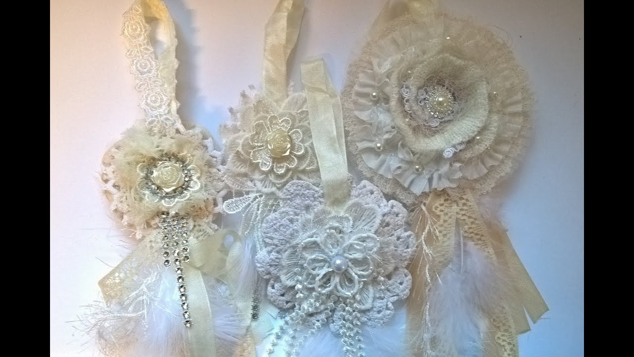 Tutorial   shabby chic doily flower ornaments