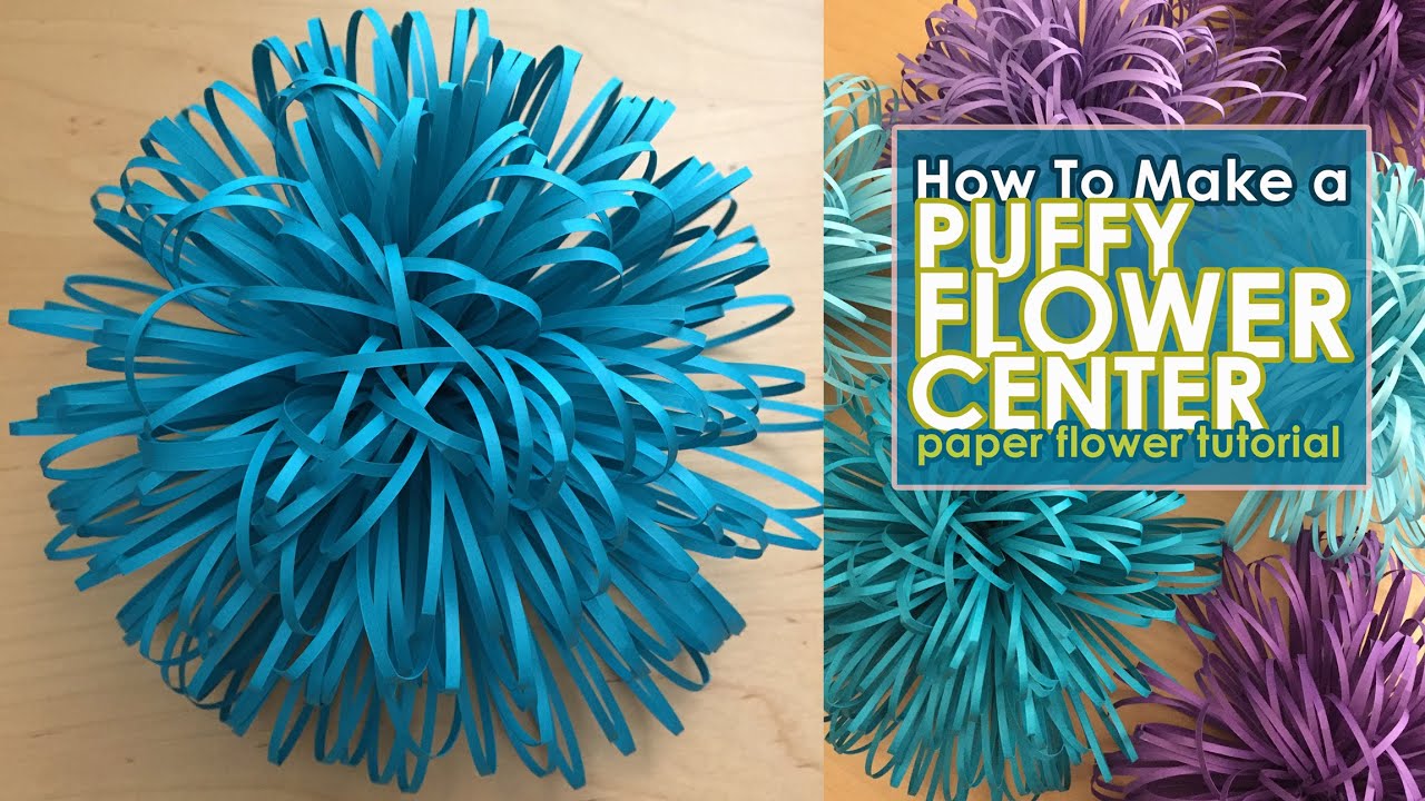 DIY Paper Flower Center Tutorial | Puffy Fringe Center | Free Cricut Template