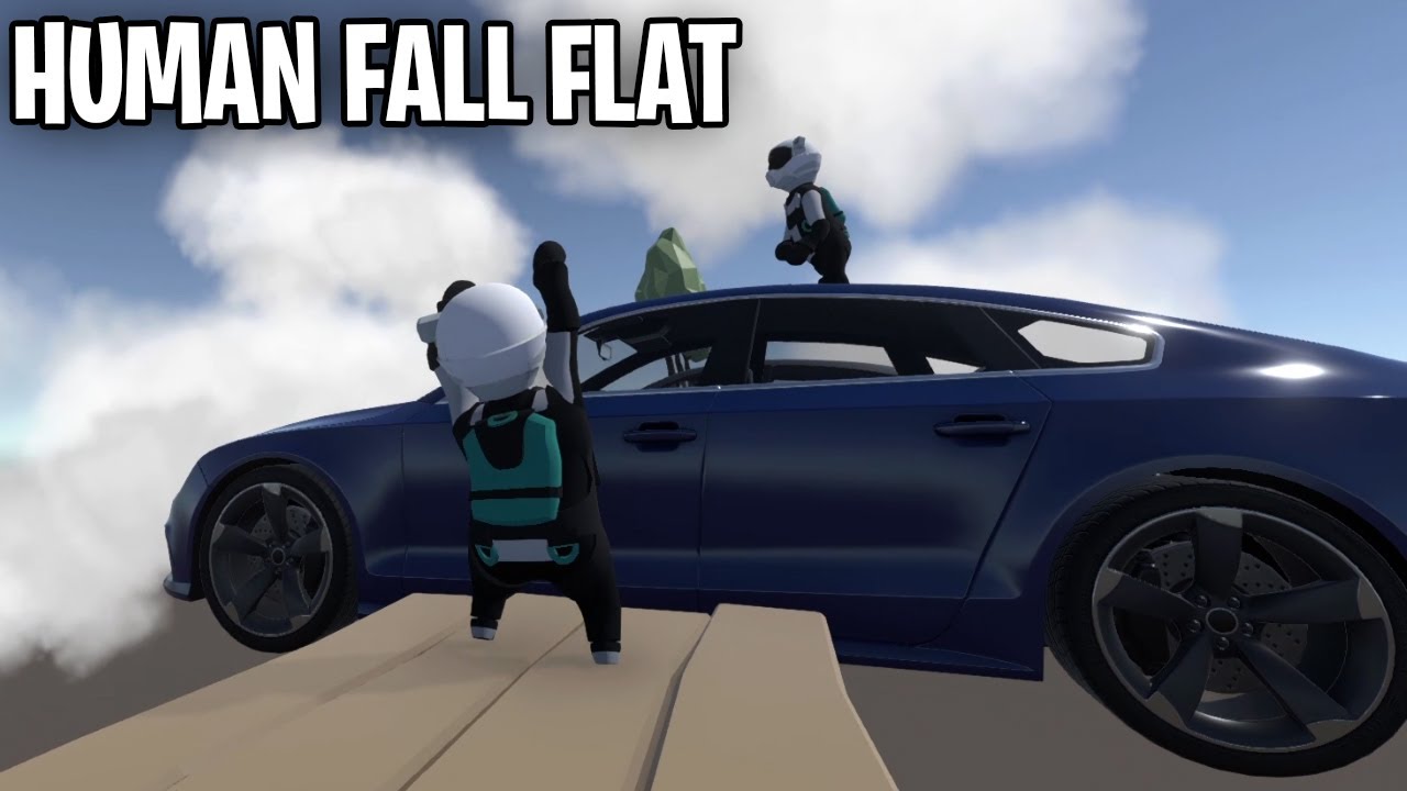 2 ГОНЩИКАМ НУЖНО СБЕЖАТЬ С ГОНОЧНОЙ ТРАССЫ В HUMAN FALL FLAT